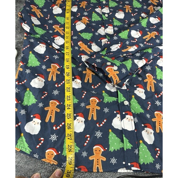 Simon Banks Christmas Gingerbread Man Buttons Up Shirt Size L - Picture 4 of 10